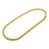 10 мм толщиной длиной 76 см. Сплошная веревка ED ED Цепь 24K Золотая серебристое серебро.