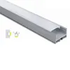 50 x 1m uppsättningar / lot anodiserad silver aluminiumprofil för LED-remsor och 16 mm djupa bred du kanal för tak eller vägglampa