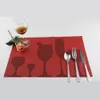 JANKNG 4 Pcs/Lot PVC Placemat Dining Table Mats Western Bottle Design Bar Mat Kitchen Dining Bowl Plate Pad Table Decoration