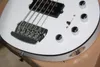 Music Man Reflex 5 Struny Bass Erime Ball Stingray White Electric Guitar HH 9V Active Active Pickups