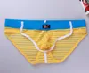 Großhandel Wangjiang Herren -Unterhosen Streifen Gaze Sexy Underpants Slips seidige dünne Höschen Cuecas #4006SJ