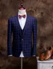 Hurtownia-HZCX New Arrival Dżentelmen Formalne Biznes S-XXL Groom Wedding Mens Garnitury Solid Blazer Garnitur dla mężczyzn 3 szt. (Kurtka + spodnie + kamizelka)