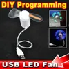 DHL tarafından ücretsiz düşük fiyat Ucuz Yeni USB Gadgets LED USB Fan DIY Esnek Fan Işık Herhangi bir Metin Kelimeler Rekrogram Rekrogram Resim Karakter Mesajları