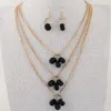 Fashion African Beads Jewelry Sets Dichiarazione Placcato oro Multi strato Collana girocollo Orecchini Imposta gioielli Accessori donna