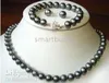 tahitian 8-9 mm black pearl necklace 18inches bracelet 7.5inches earring