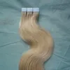 Tape In Hair Extensions Remy 40 pcs 613 Bleach Blonde Brazilian Hair Skin Weft Tape Hair Extensions 100g9352673