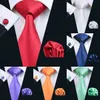 20Color Solid Mens Tie Set Classic Silk Jacquard Geweven Groothandel Stropdas Heren Tie Set Hanky ​​Manchetknopen