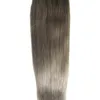 Bande de cheveux brésilienne argentée dans les extensions de cheveux droites 100g 40pcs bande de trame de peau de cheveux vierges gris