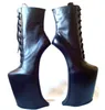 30cm High Height Sex boots Genuine Leather Platform Hoof Heels Ankle Boots US size 5-14 No.WG22