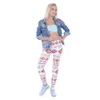 DHL za darmo !! 10 sztuk / partia Legginsy Aztek Drukowanie Legings Rock Damska Wzór Geometryczny Legging Stretch Spodnie Casual Slim Capri Legginsy