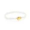 New Christams Gift Jewelry Fashion White Freshwater Pearl Steel Titanium Girl Charms Pärlade armband Björnar smycken för kvinnor9370570