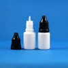 100 Sets/Lot 10ml (1/3oz) Plastic Dropper WHITE Bottles With Tamper Proof Evident Caps & Long Thin Tips HDPE Store Sub-Pack Liquids Juice Oil Essence 10 mL