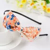 Moda Coreano Mulheres Floral Tecido Hoop Hair Bow Hairband Cocar Faixa de Cabelo # R49