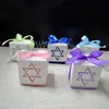 50PCS Star of David Favor Boxes Wedding Favor Baby Shower Holder Party Reception Table Decor Sweet Package with RIBB263k