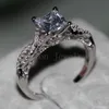 Vecalon 2016 romantische antieke vrouwelijke ring 2ct gesimuleerde diamant CZ 925 sterling zilveren engagement bruiloft band ring voor vrouwen