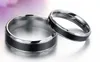 Svarta par ringar titan stål koreanska stil högkvalitativa mode smycken bröllopsfest älskare gåva ny cool