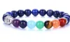 7 Chakra Verzilverd Boeddha Gemengde Kleur Kralen Armbanden Stone Charm Sieraden Yoga Energie Armband Armbanden Unisex Lava Armband