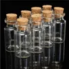10st 5ml Mini Clear Cork Stoppar Glasflaskor Containrar Små flaska Klar glasflaska Önskar liten bröllopsflaska Billig glasburk S020c