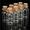 10 SZTUK 5ml Mini Clear Cork Korek Butelki Pojemniki Małe Butelki Jasne Szklane butelki Wishing Tiny Wedding Butelka Tanie szkło S020C