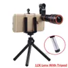 Trépied universel 6 en 1 Télescope Zoom 12X Fisheye Wide Angel Macro. Pour iPhone 6 7 Samsung S8 S7 smartphone Android 12DG3. . lentille