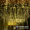 16.5ft 5M droop 0.4-0.6m Tenda Ghiacciolo LED String Lights Per Natale all'aperto Festa di nozze al coperto Ghirlanda Capodanno Spina UE