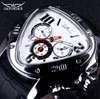 Jaragar 2024 Sport Racing Series Red Fashion Dial حزام جلدي أصلي رجال من الذكور الساعات المعصم أعلى العلامة التجارية الفاخرة أوتوماتيكية ساعة