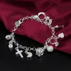 YHAMNI Marke Einzigartiges Design 925 Silber Armband Modeschmuck Charme Armband 13 Anhänger Armbänder Armreifen Für Frauen H144260s