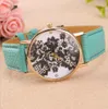 Lace Print Watch Women Leather Strap Band Bracelet Wrist Watches Dress Wrist Watch 8 Colors Sea OOA25297797164