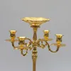 Vendita di candelabri da 65 cm in oro con fiore bocchetta 5 aziende matrimoni Evento candela candelabrum1035061