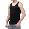 100% Pure Silk Knit Men's O-neck Man Undershirt Classic Tank Top Solid Size L XL XXL324S