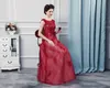 Occasion spéciale robes de bal Abito Lungo Cerimonia Donna 2019 sans manche en dentelle bordeaux