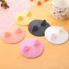 Silicone Heat Resistant Cup Lid Cartoon Cat Ear Cup Cover Eco-Friendly leakproof Mug Cap 6 Colors