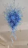 ランプモダンな青いガラスシャンデリアファンシーロングハンドメイド吹きムラノガラスシャンデリアライトヴィラアート装飾