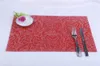 Jankng 4 stks / partij Heat-Geïsoleerde Tafel Mat Classic Flower Design PVC Pad Placemat Restaurant Keuken Dinning Dish Pad Table Mat Free Shippin