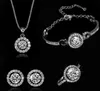 Moda 18k złoty srebrny austriacki kryształowe kolczyki pierścionkowe zestaw biżuterii dla kobiet -damski rocznica biżuterii ślubnej SE295H