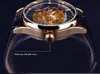 수상자 패션 블랙 골든 스타 디자인 시계 남성 시계 최고의 브랜드 럭셔리 기계 골격 시계 남성 손목 시계