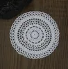 Partihandel 100% Bomull Handgjorda Virkade Doily Bordduk 3 Design 11 Färger Anpassad kopp Matrunda 20-21cm Virka Applique 30pcs / Lot Zj003