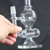 Small Design Skull Glass Bong Black and Clear 8 "met 14,4 mm gewricht met Dome Nailglass Water Pipe Glass Bong Oil Rig