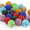 Mix Color Shamballa loose ball beads Half Drilled 6 Rows Rhinestone Ploymer Clay Disco Ball Beads 100pcsbag3100112