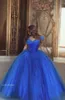 Robes de quinceanera bleu royal Sweet 16 robes de fête en soirée
