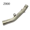 TKOSM Motorcykel Middle Exhaust Pipe Through-Hole Ljuddämpare för Kawasaki Z750 Z800 2010 2011 2012 2013 2014 utan avgas