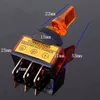 5 Pcs 12 V 20A ILUMINADO FLICK TOGGLE SPST SWITCH CARRO VAN DASH BARCO ÂMBAR LIG