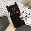 2018 Cassa del fumetto del silicone di modo per Samsung A3 A5 A7 2017 J3 J5 J7 Prime Note 8 5 4 Beard Cat Cover