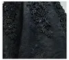 Sexy Black Party Sukienki Koronki Prom Dresses V-Neck Bez Rękawów Koronki Powrót Długość Kolana Wieczorowa Suknie Aplikacja z koralikami Quinceanera Suknie