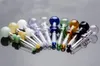 Colored Pyrex Oil Burner Pipe Tube Smoking Handle Pipes Glass Bulb Smoking Oil Burning Pipe Glass Pipe IN STOCK
