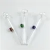 Pyrex cam yağ yakıcı boru 10 cm mini kalın cam tüp renkli mor sigara brülör su boruları için ucuz ucuz el boruları
