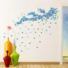 PVC TV Backdrop Large Blue Plum Flowers Wall Stickers Bedroom Living Room Sofa Backdrop Home Decoration Removable4725342