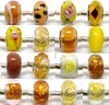 100pcs Mixed 925 Sivler Core Murano Szklane koraliki do biżuterii tworzący luźne uroki Lampwork DIY Kulki do bransoletki całej luzem 194f