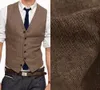 Vintage Kahverengi tüvit Damat Yelekler Yün Balıksırtı İngiliz tarzı custom made erkek takım elbise terzi slim fit erkekler için Blazer d ...