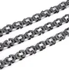 Neuankömmling 24'' Herrenschmuck Schwarz Silber Hochwertige 316L Edelstahl flache byzantinische Gliederkette Halskette 10mm breit